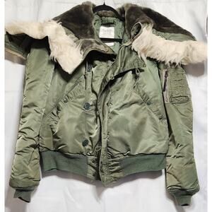 Alpha Industries JACKET, FLYING MANS HEAVY, ATTACHED HOOD N-2B USA MADE 🇺🇸 VTG